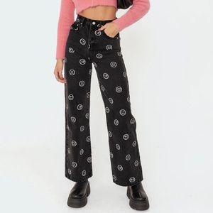 Edikted Smiley Face Pants